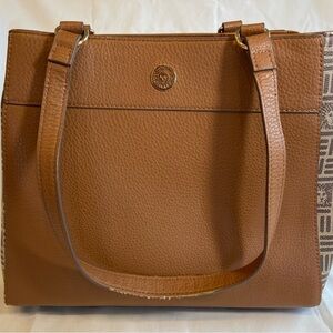 Anne Klein Tan Leather Tote Bag